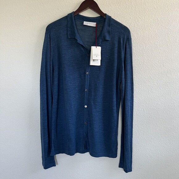 Maison Montagut Mens  Cargian Sweater Size M Blue - Picture 2 of 4